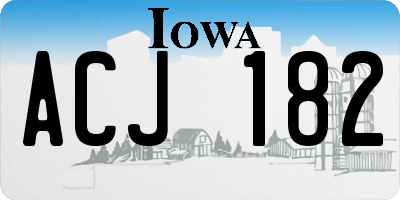 IA license plate ACJ182