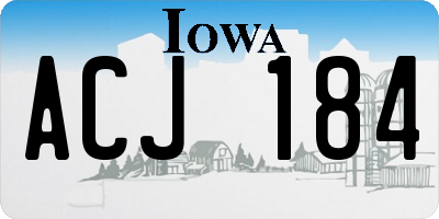 IA license plate ACJ184