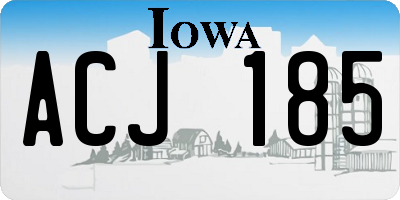 IA license plate ACJ185