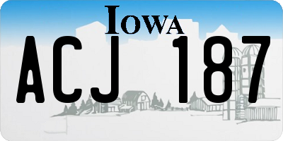 IA license plate ACJ187