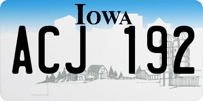 IA license plate ACJ192