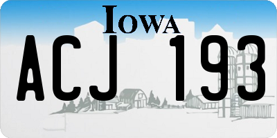 IA license plate ACJ193