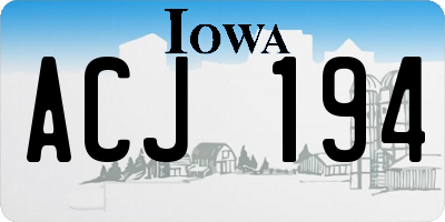 IA license plate ACJ194