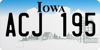 IA license plate ACJ195