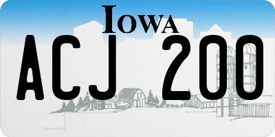 IA license plate ACJ200