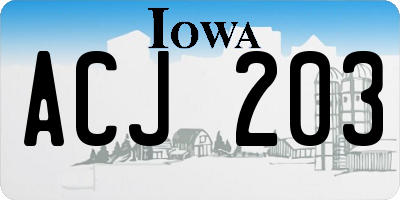 IA license plate ACJ203