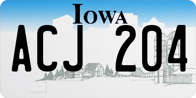 IA license plate ACJ204