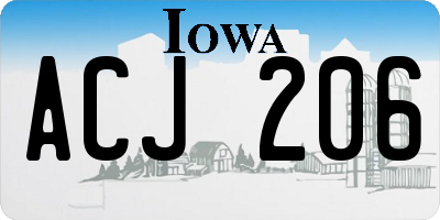 IA license plate ACJ206