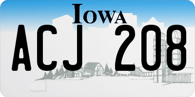 IA license plate ACJ208