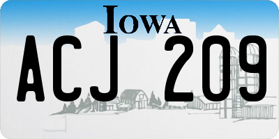 IA license plate ACJ209