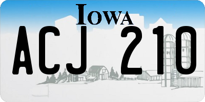 IA license plate ACJ210
