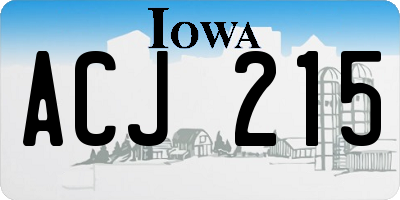 IA license plate ACJ215
