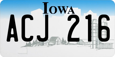 IA license plate ACJ216