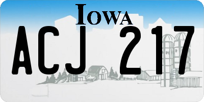 IA license plate ACJ217