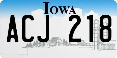 IA license plate ACJ218