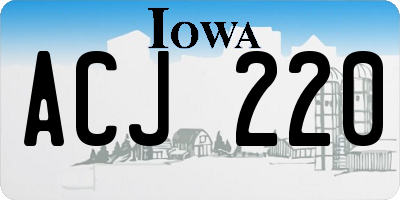 IA license plate ACJ220