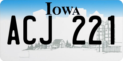 IA license plate ACJ221