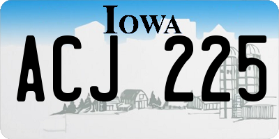 IA license plate ACJ225