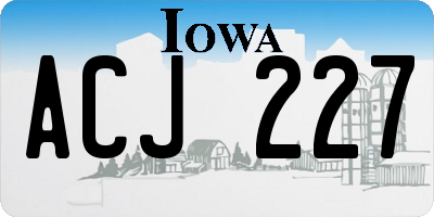 IA license plate ACJ227