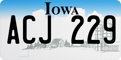 IA license plate ACJ229