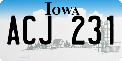 IA license plate ACJ231