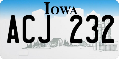 IA license plate ACJ232
