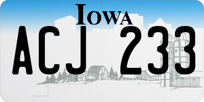 IA license plate ACJ233