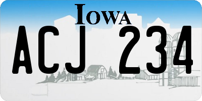 IA license plate ACJ234