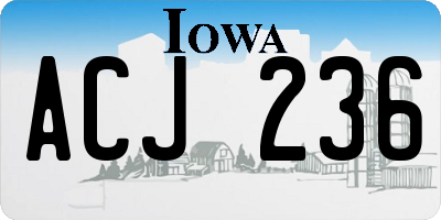 IA license plate ACJ236