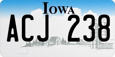 IA license plate ACJ238