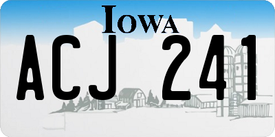 IA license plate ACJ241