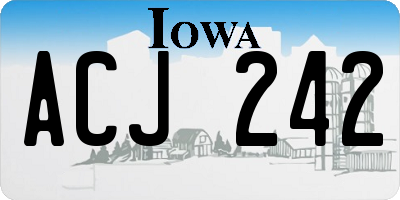 IA license plate ACJ242