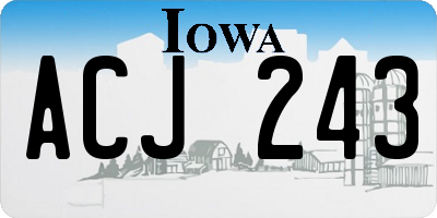 IA license plate ACJ243