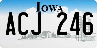 IA license plate ACJ246