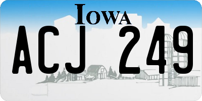 IA license plate ACJ249