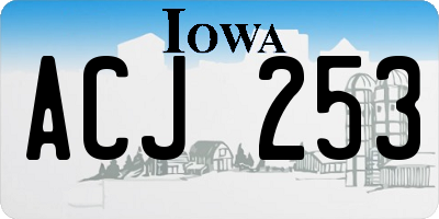 IA license plate ACJ253