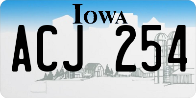 IA license plate ACJ254