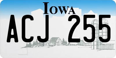 IA license plate ACJ255