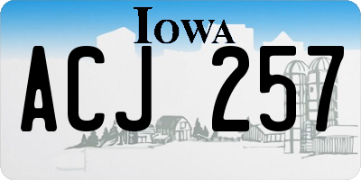 IA license plate ACJ257