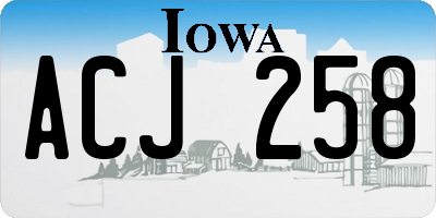 IA license plate ACJ258