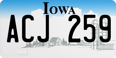 IA license plate ACJ259