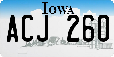IA license plate ACJ260