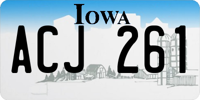 IA license plate ACJ261