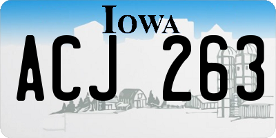 IA license plate ACJ263