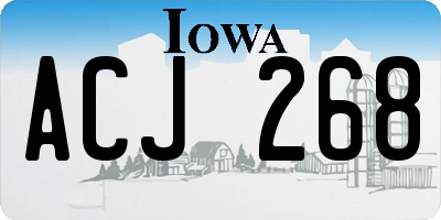 IA license plate ACJ268