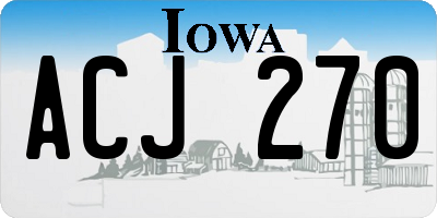 IA license plate ACJ270