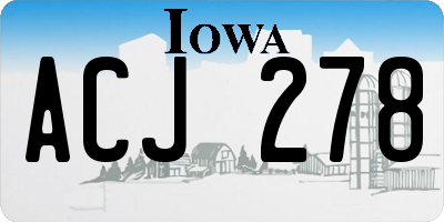 IA license plate ACJ278
