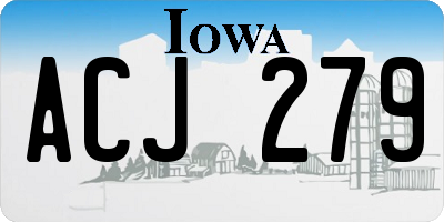 IA license plate ACJ279
