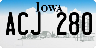 IA license plate ACJ280