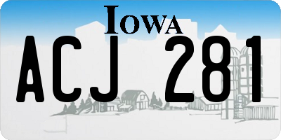 IA license plate ACJ281